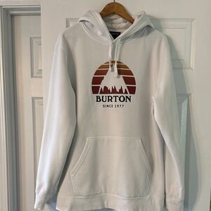 Burton White Hoodie with Gradient Mountain Design